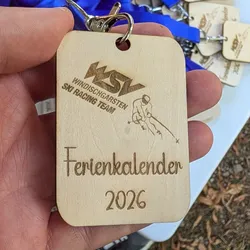 Holzmedaille mit gelaserter WSV-Vereinslogogravur